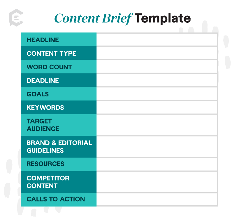 Templates for content briefs