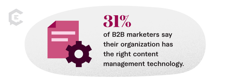 Stat: 31 percent of B2B marketers say their organization has the right content management technology.