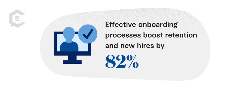 A recent Glassdoor Study by the Brandon Hall Group showed that effective onboarding processes boost retention and new hires by 82%. 