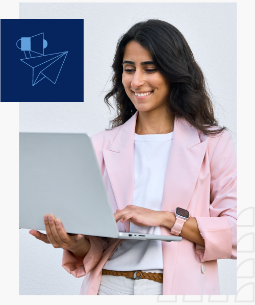 Person looking at Ad Marketing Content Types